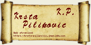 Krsta Pilipović vizit kartica